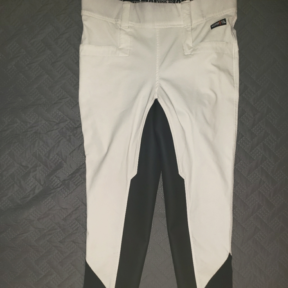 Kerrits grip tek size L Dressage Full Seat white Breech